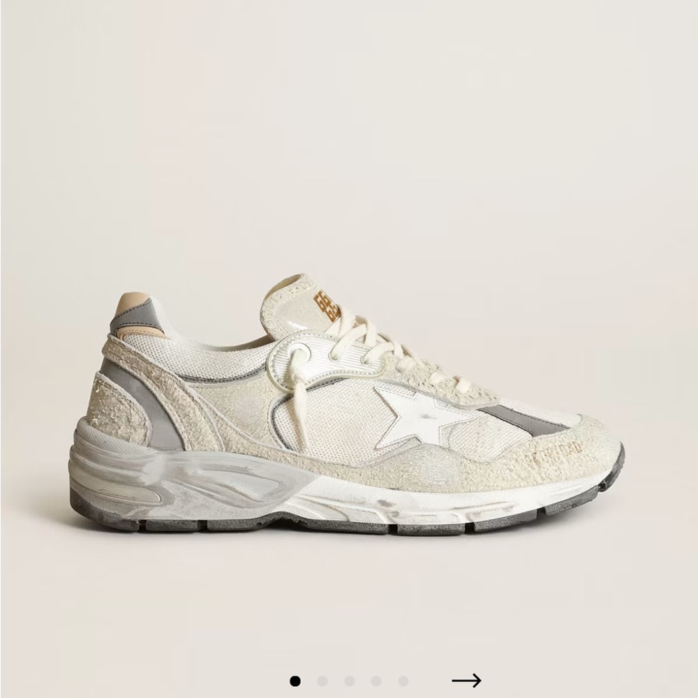 Women's Dad-Star in white mesh and suede